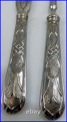 Sweden Swedish 800 Silver Art Nouveau Fish Set Fork & Knife 7.25 101.8 Grams