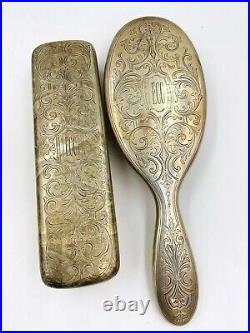Tiffany & Co. Makers Sterling Silver Art Nouveau vanity brush set of 2