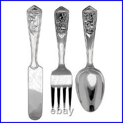 Tiffany & Co Sterling Silver Old King Cole Nursery Baby Spoon Fork Knife Set