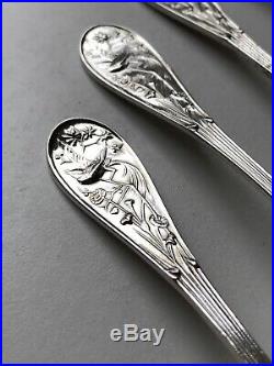 Tiffany Sterling Silver Flatware Set Audubon Pattern Total Of 76 Pieces