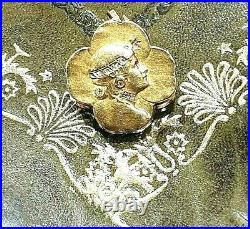 Unique Art Nouveau Gold Diamond Set Opening Lucky Clover Locket 18ctYellow Gold