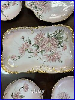 Unique H&C Limoges Signed Set Hand Painted All Signed Art Nouveau One Of Kind