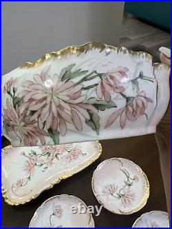 Unique H&C Limoges Signed Set Hand Painted All Signed Art Nouveau One Of Kind