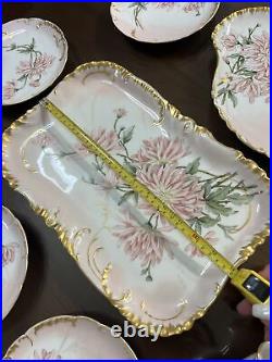 Unique H&C Limoges Signed Set Hand Painted All Signed Art Nouveau One Of Kind