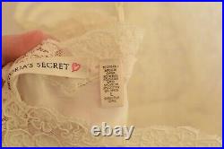 VTG? Victoria's Secret Art Nouveau Bridal Nightgown & Robe Set Ivory Satin? , L