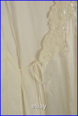 VTG? Victoria's Secret Art Nouveau Bridal Nightgown & Robe Set Ivory Satin? , L