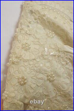 VTG? Victoria's Secret Art Nouveau Bridal Nightgown & Robe Set Ivory Satin? , L