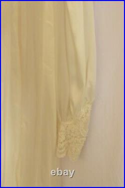 VTG? Victoria's Secret Art Nouveau Bridal Nightgown & Robe Set Ivory Satin? , L