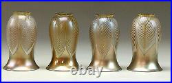 Very Fine Set Of Four Matching Steuben Art Glass Shades