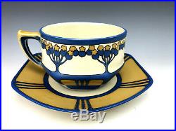 Villeroy & Boch Mettlach Germany Porcelain Elderberry Teacup & Saucer Set 1907