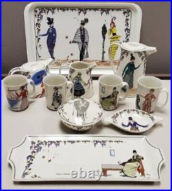 Villery & Boch Design 1900 Tea Service 11 Piece Set Vitro-Porcelain Art Nouveau