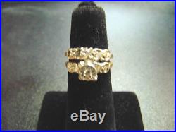 Vintage Antique 14K Yellow Gold Art Deco Wedding Band Engagement Ring Set 4.4 g