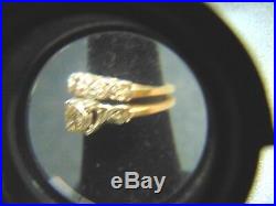 Vintage Antique 14K Yellow Gold Art Deco Wedding Band Engagement Ring Set 4.4 g