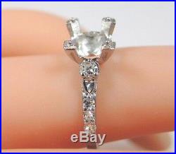 Vintage Antique Diamond Engagement Setting Platinum Hold 6.5-7MM Ring Size 5
