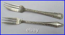 Vintage Art Nouveau 20th Silver Plated Serving Flatware Forks Knives Stamp 2Set