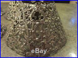 Vintage Art Nouveau Cherubs Pierced Gorham Sterling Silver Lamp Shade Set of 4