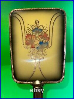 Vintage Art Nouveau Floral Vanity Set Brush Mirror Comb Gold