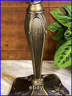 Vintage Cast Metal Table Lamp Base SET Art Nouveau Lotus Flower Deco Victorian