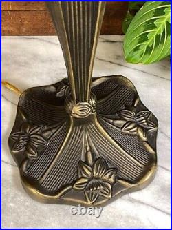 Vintage Cast Metal Table Lamp Base SET Art Nouveau Lotus Flower Deco Victorian