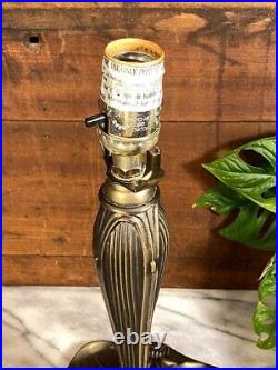 Vintage Cast Metal Table Lamp Base SET Art Nouveau Lotus Flower Deco Victorian