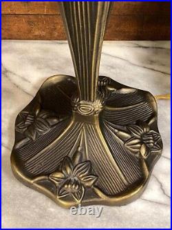 Vintage Cast Metal Table Lamp Base SET Art Nouveau Lotus Flower Deco Victorian