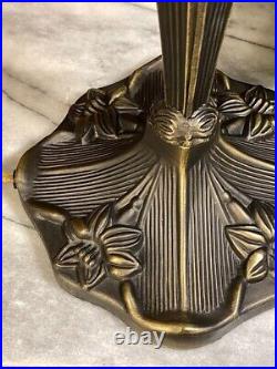 Vintage Cast Metal Table Lamp Base SET Art Nouveau Lotus Flower Deco Victorian