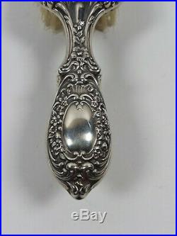 Vintage Gorham Sterling Silver Round Hand Mirror and Brush #23 Vanity Set