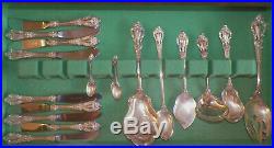 Vintage Lunt Eloquence Sterling Silver 91 Piece Flatware Set With Case