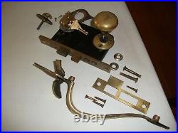 Vintage Mortise Lock Set Art Nouveau Brass Door Handle Thumb Latch Lockwood