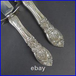 Vintage Roast Carving Set With Art Nouveau Inspired Sterling Silver Handles