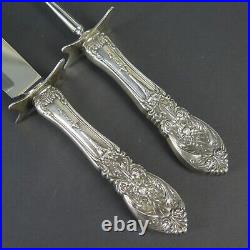 Vintage Roast Carving Set With Art Nouveau Inspired Sterling Silver Handles