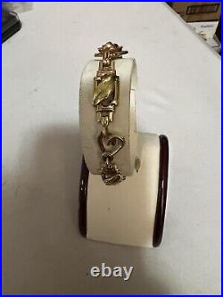 Vintage Solid 10k Gold 23.3 g. MultiGold Art Nouveau Bracelet/Earrings Set