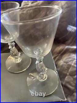 Vintage Tuxedo Penguin Stem Art Nouveau Glass Wine Manhattan Cordial Rare Set 4