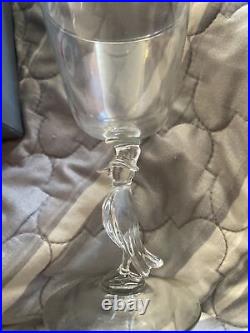 Vintage Tuxedo Penguin Stem Art Nouveau Glass Wine Manhattan Cordial Rare Set 4
