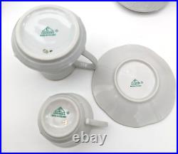 Vintage White Porcelain Espresso-Mocha Coffee Set for 6, Art Nouveau Chodziez