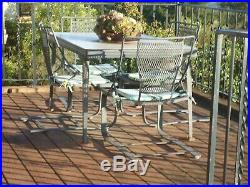 Vintage Wrought Iron 9 Piece Patio Table And Chairs Dining Set