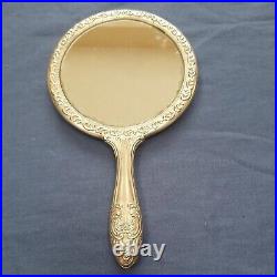 Vintage mirror & brush set art nouveau style ornate Dressing Table Set 2 Pieces