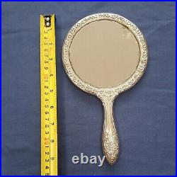 Vintage mirror & brush set art nouveau style ornate Dressing Table Set 2 Pieces