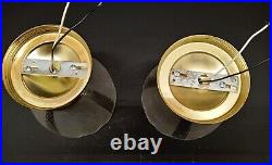 Vtg Art Nouveau Retro Ceiling Light Fixtures Pair Clear Frosted Glass