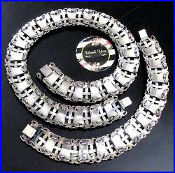 Vtg Runway Rare Napier Art Nouveau Silver Plated Filigree Necklace Bracelet Set