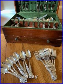 Vtg lot 1847 Rogers Bros Heritage silverware flatware silver antique BOX SET old