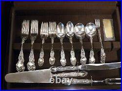 WALLACE VIOLET STERLING SILVER FLATWARE SET FOR 8 NO MONOGRAMS With 8 SERVERS