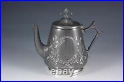 WMF Art Nouveau Jugendstil Secession silver plated tea set German circa 1905
