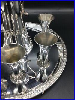 WMF Art Nouveau silver plated metal 8 piece Liquor set