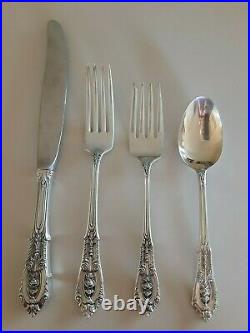 Wallace rose point sterling silver flatware set 40 pieces
