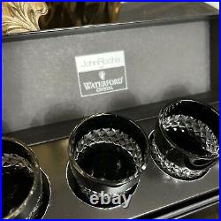 Waterford Black Cut Crystal Shot Glasses By John Rocha Set Of (4)- Mint In Box