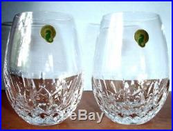 Waterford Lismore Nouveau Stemless 2 PC Deep Red Wine Glass Set #136879 16oz New