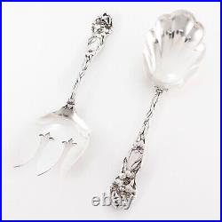 Watson Art Nouveau Sterling Silver Salad Serving Set Lily 1902 No Monogram