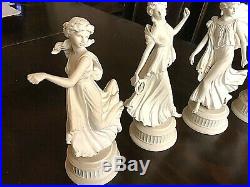 Wedgwood Set (5) White Bisque Figures The Dancing Hours Ladies #1,2,3,4 5 Mint