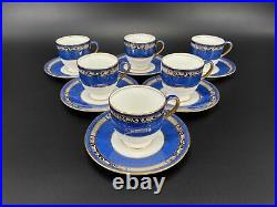 Wedgwood X9933 Art Nouveau Demitasse Cup Saucer Set x 6 Very Rare Bone China